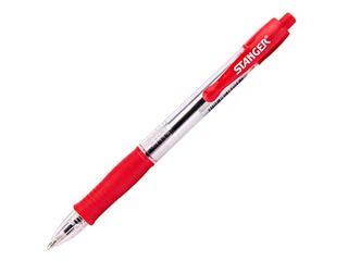 Lodīšu pildspalva Stanger R1.0, softgrip, sarkana