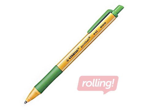 Lodīšu pildspalva Stabilo Pointball, zaļa tinte