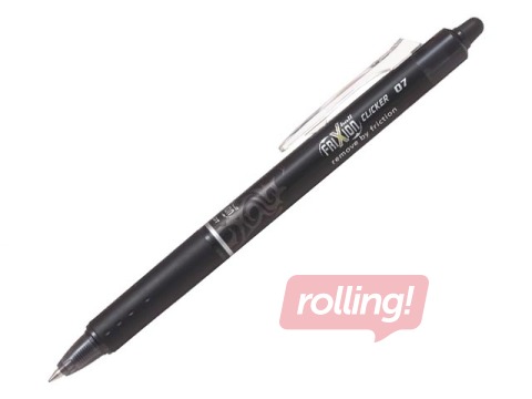 Pildspalva rollers Pilot Frixion Clicker, 0.7mm, dzēšama, melna tinte 