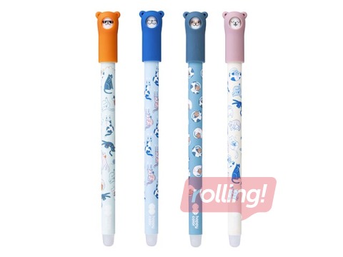 Gēla pildspalva dzēšama Happy Color Cats, 0,5 mm, zila tinte