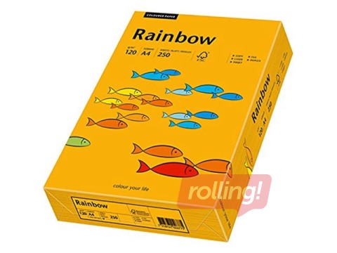 Papīrs Rainbow 22, A4, 80 g/m2, 500 loksnes, gaiši oranžs