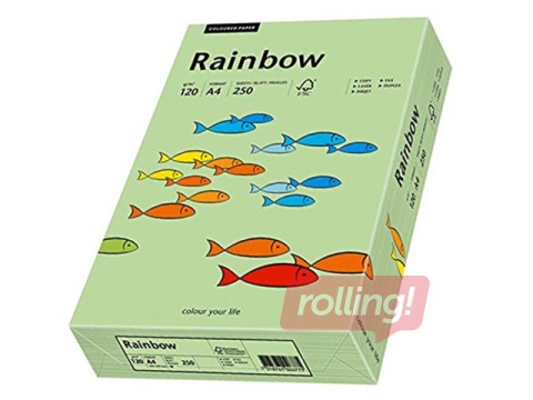 Papīrs Rainbow 75, A4, 80 g/m2, 500 loksnes, piparmētru zaļš