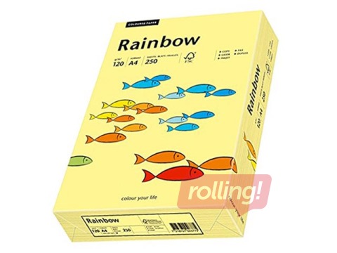 Papīrs Rainbow 16, A4, 80 g/m2, 500 loksnes, dzeltens
