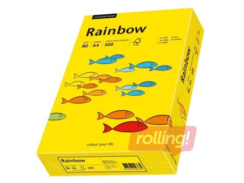 Papīrs Rainbow 18, A4, 80 g/m2, 500 loksnes, spilgti dzeltens