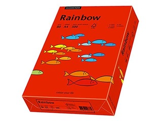Papīrs Rainbow 28, A4, 80 g/m2, 500 loksnes, spilgti sarkans
