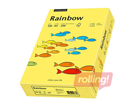 Papīrs Rainbow 16, A4, 160 g/m2, 250 loksnes, dzeltens