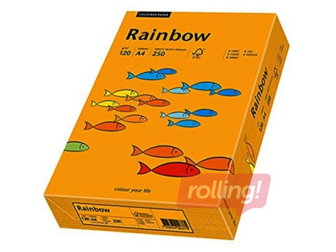 Papīrs Rainbow 24, A4, 160 g/m2, 250 loksnes, oranžs