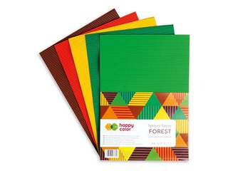 Corrugated colour board Happy Color Forest, A4, 5 sheets, 5 colours