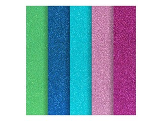 Glittered card paper mix colours, 5 sheets