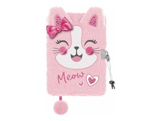 Notebook  A5 Pink Kitty with a key, lines