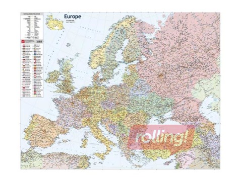 Eiropas politiskā sienas karte, 109 x 89 cm