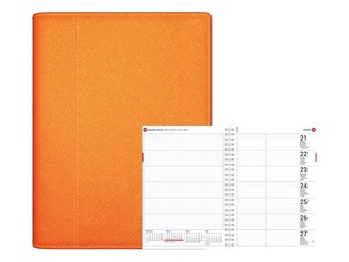 Dienasgrāmata Unika Spirex, mākslīgā āda, oranža