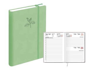 Kabatas kalendārs Mono, A6, mākslīgā āda Soft, salvijas zaļš