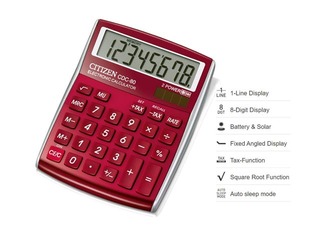 Kalkulators Citizen CDC-80RD, sarkans