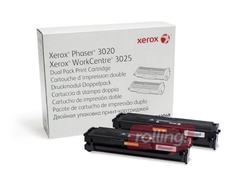 Tonera kasete Xerox Phaser 3020/WC3025, melna, (2x1500 lpp.)