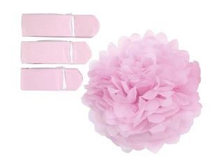 Zīdpapīra pomponi, 3 gab, rozā