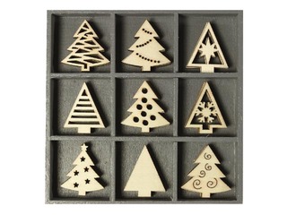 Wooden decorations Christmas Trees, 45 pcs.