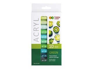 Acrylic paints Happy Color 10col.х12ml (tubes/box), green shades