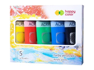 Acrylic paints Happy Color MIX A, 5col.х75ml (tubes/box)
