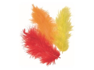 Decorative feathers marabou, 15 pcs., orange shades