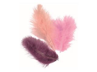 Decorative feathers marabou, 15 pcs., pink shades