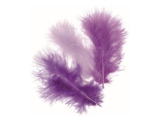 Decorative feathers marabou, 15 pcs., purple shades