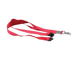 Identification cards tape with safety buckle, red, 45 cm
