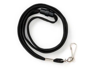 Textile necklace with holder, black, 10 pcs.