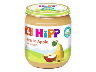 Biezenis ar āboliem un bumbieriem Hipp BIO, 125g, (no 4 mēn.)