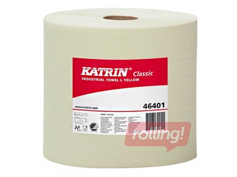 Industriālais papīrs Katrin Classic L, 2 ruļļi, 1 slānis, dzeltens