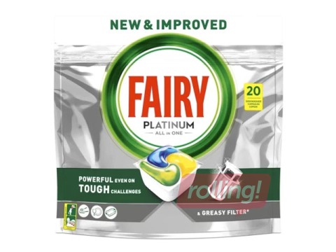 Tabletes trauku mazgājamai mašīnai Fairy Plantinum lemon, 20 gb
