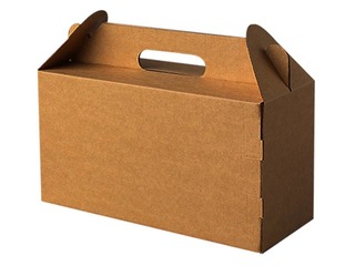 Gofrēta kartona kaste dāvanu ar rokturi, 289x115x155 mm, brūna
