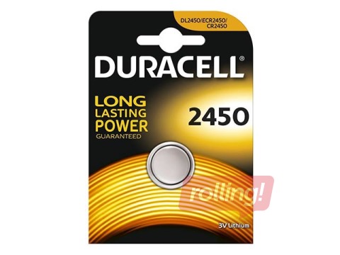 Baterijas Duracell, tablešu tipa, CR2450, 1 gab. 