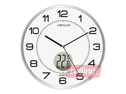 Sienas pulkstenis Unilux Tempus, 30.5 cm, ar temperatūras rādījumu telpā