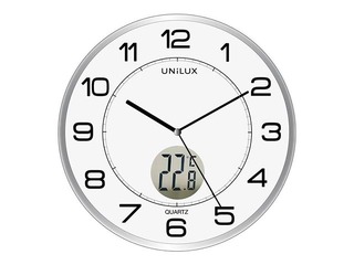 Sienas pulkstenis Unilux Tempus, 30.5 cm, ar temperatūras rādījumu telpā