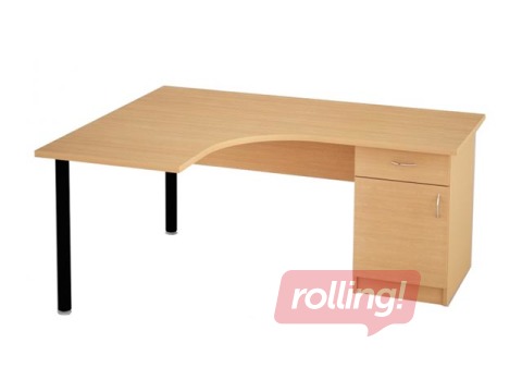 Biroja galds ar sānu skapīti, atvilktni un durvīm (stūra galds)