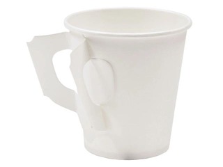 Paper cup with handle 180ml, 50pcs, white