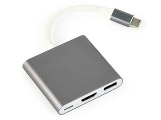 Adapteris Gembird USB type-C (USB tips C; USB 3.0, HDMI), pelēks