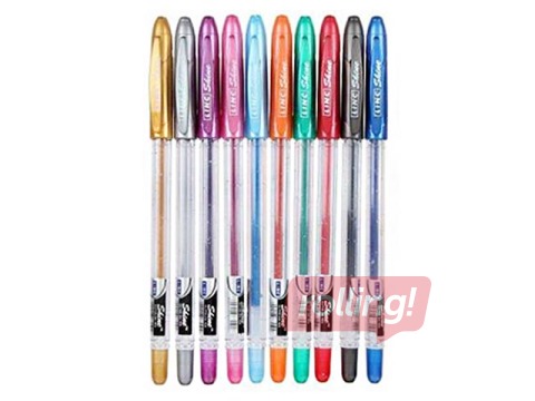 Gēla pildspalvu komplekts Linc Shine Glitter, 10 krāsas