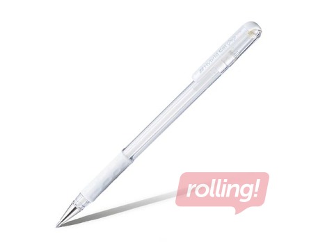 Gēla pildspalva Pentel Hybrid Grip K118, balta
