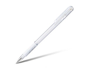 Gēla pildspalva Pentel Hybrid Grip K118, balta