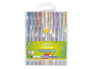 Gēla pildspalvu komplekts Cricco Gliter, 10 gab., dažādas krāsas