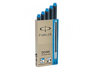 Tintes kapsulas Parker Quink, 5 gab., zilas