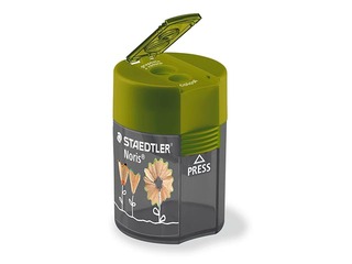 Zīmuļu asinātājs ar konteineru Staedtler 512, Flowers, dubultais, zaļš 