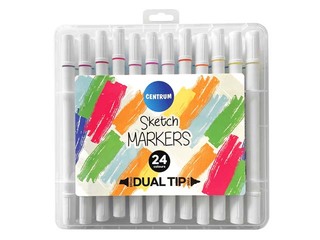 Markers for sketching and drawing, double-sided, 24 colors
