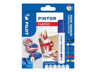 Set of permanent markers Pilot Pintor, 6 basic colors