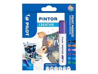 Set of permanent markers Pilot Pintor, 6 creative colors