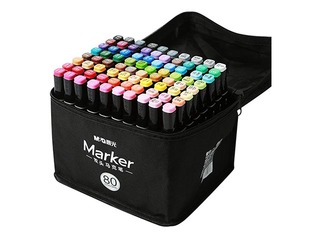 Markers for sketching and drawing, double-sided MG, 80 colours