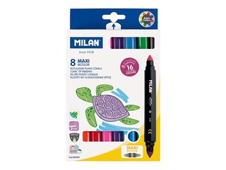 Fibre pens Milan Maxi Bicolour, 16 colours