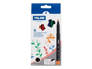 Fibrepens for painting on fabrics Milan, 6 colors